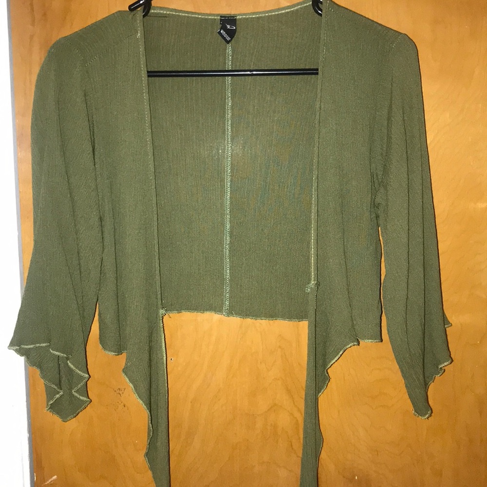 Green wrap around crop top